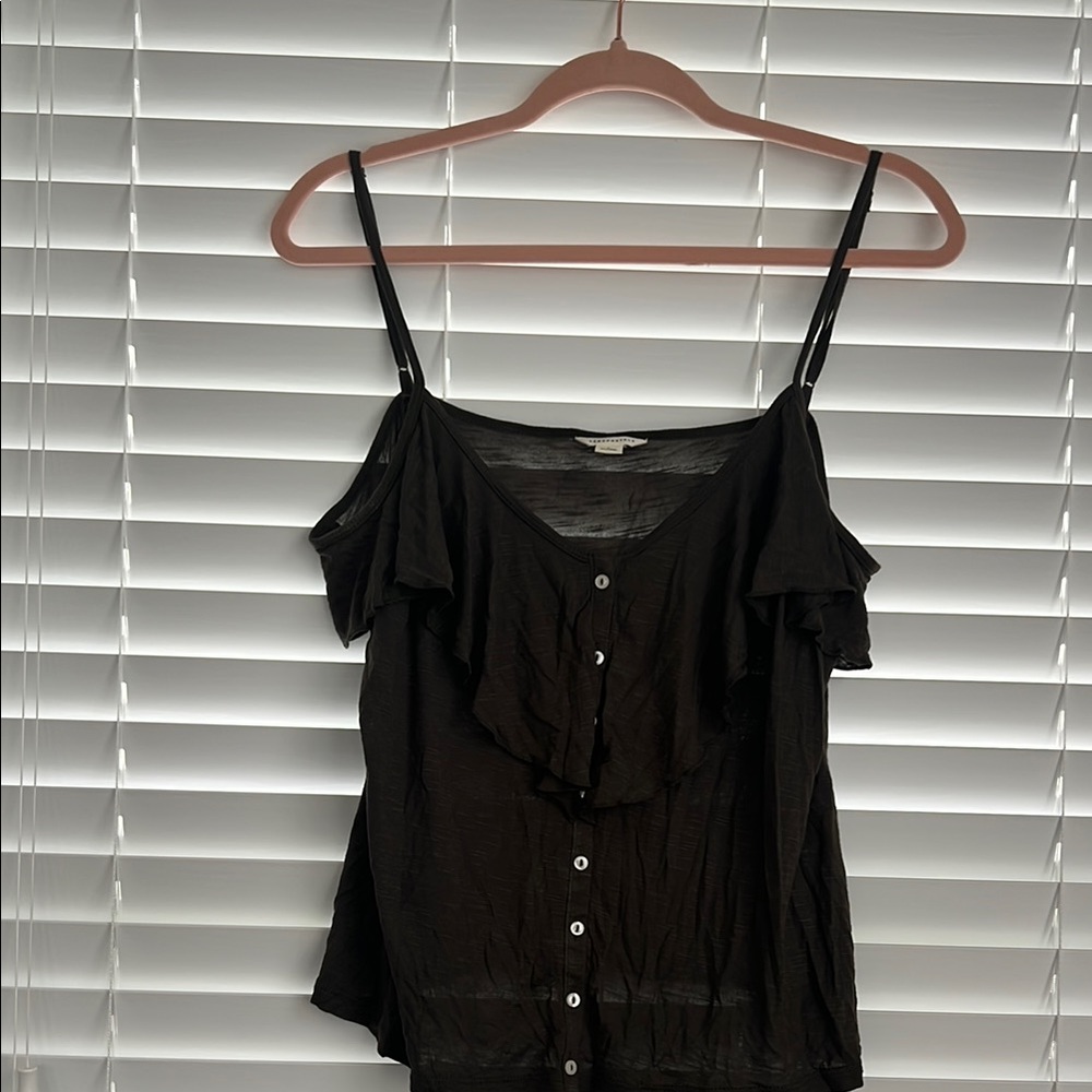 Aeropostale Army Green Ruffled Camisole Top